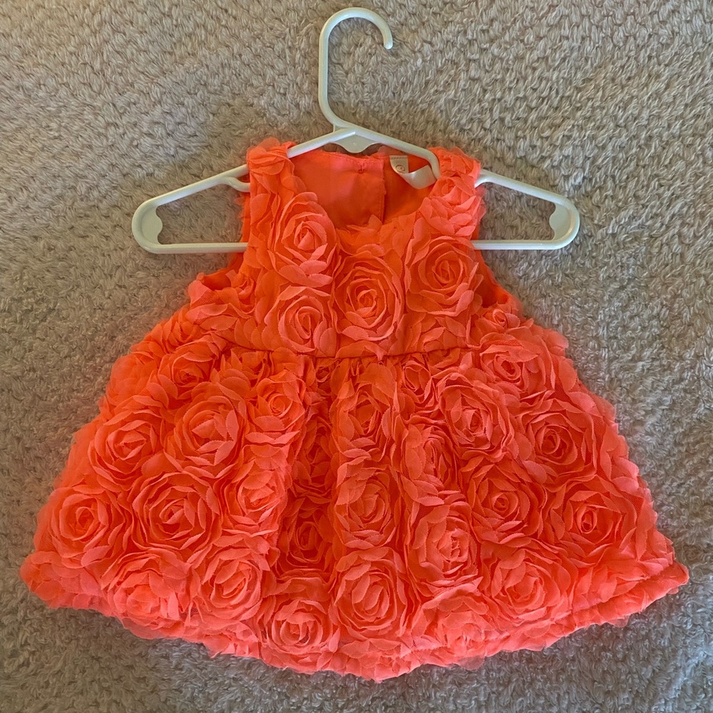 SOLD ❌❌ Adorable Neon Pink Rosette Dress